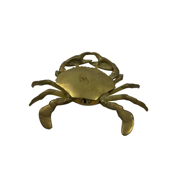 Vintage Brass Crab MCM Mid Century Modern Ashtray/Trinket Box - Picture 1 of 4